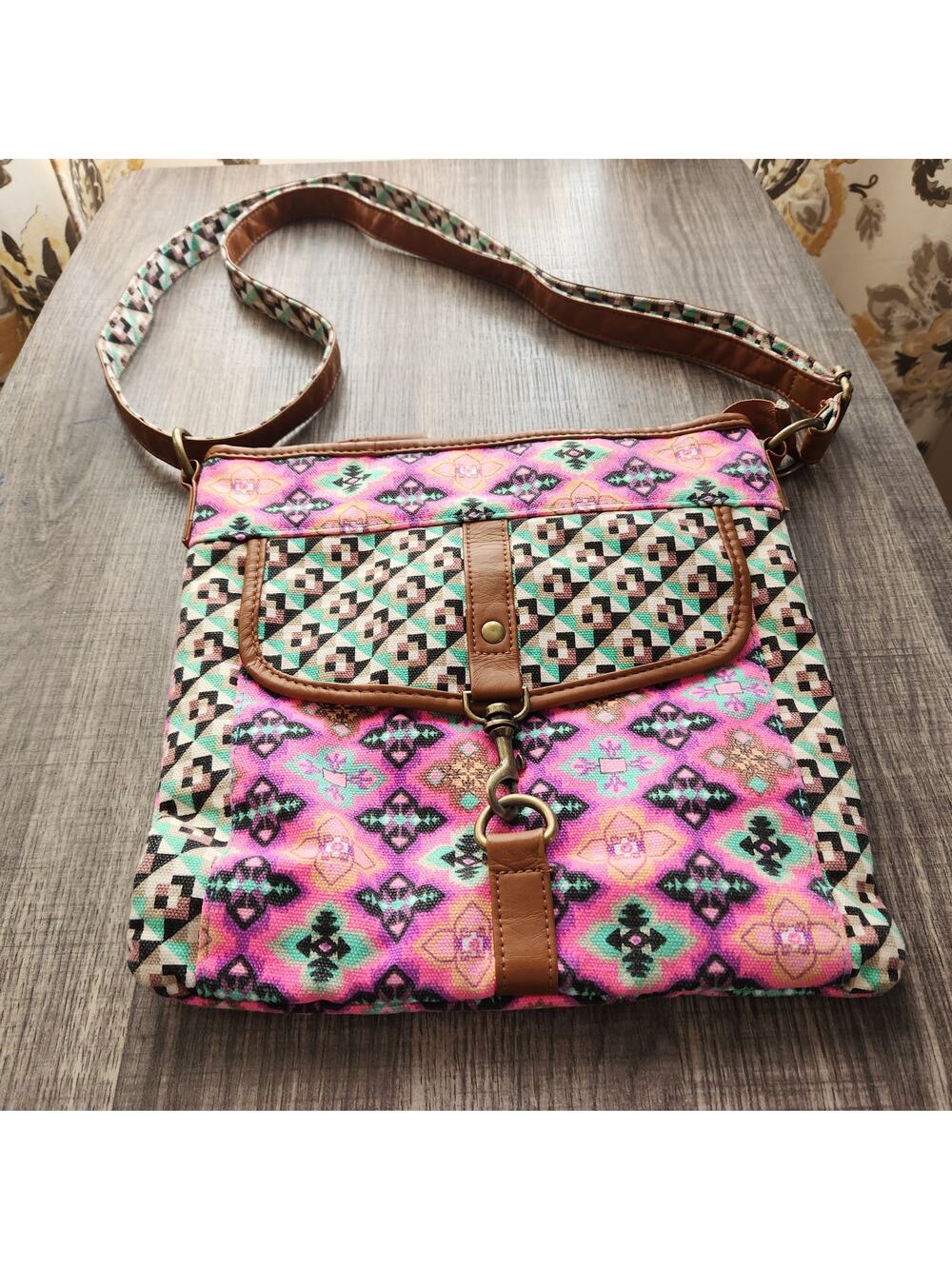 Mandala Crossover Handbag Multicolor Adjustable Strap Fabric - Picture 1 of 11